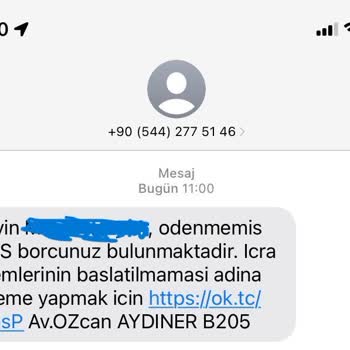HGS Borcu Tehdidiyle Gelen Şüpheli Mesaj!