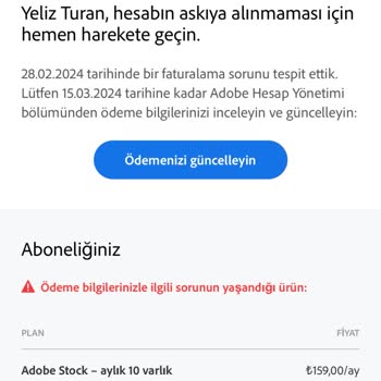 Adobe Planı İptal Etme Sorunu