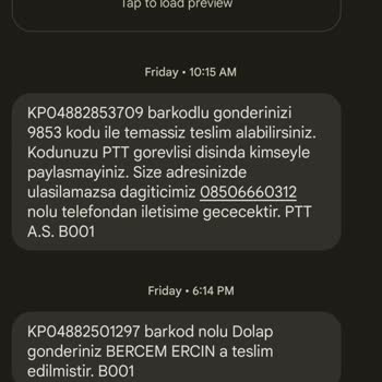 PTT Kargo Kargolarım Teslim Edildi Görünüyor Fakat Teslim Edilmedi.