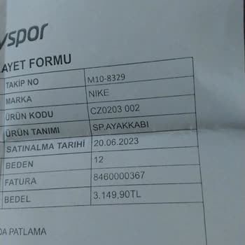 Koray Spor Garanti Red Edilmesi