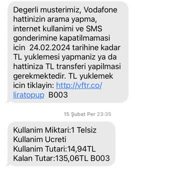 Vodafone Yurt Dışında SMS Alamıyorum