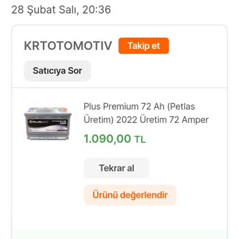 Akümün Değiştirilmesini İstiyorum