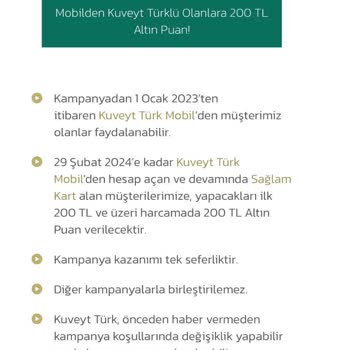 Kuveyt Türk Mobilden Müşteri Olup Sağlam Kart İle İlk Alışverişe 200TL Altın Puan