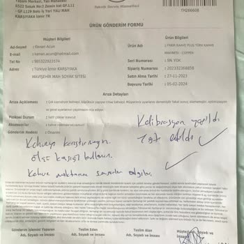 Fakir Ev Aletleri Kalitesiz Kahve Makinesi Ve İlgisiz Müşteri Hizmetleri