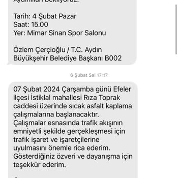 Aydın Belediyesi SMS Almak İstemiyorum