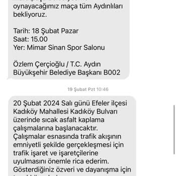 Aydın Belediyesi SMS Almak İstemiyorum