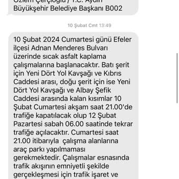 Aydın Belediyesi SMS Almak İstemiyorum