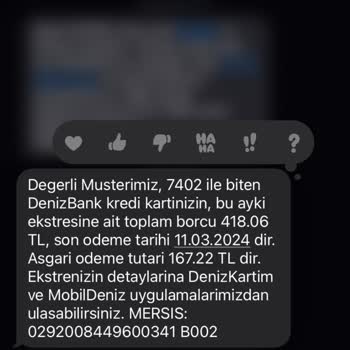 Denizbank Yıllık Aidat Ücreti İ