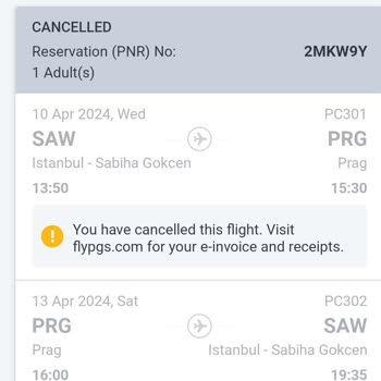 Pegasus Havayolları İptal Şikayeti