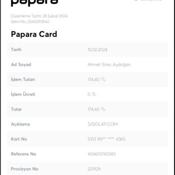 Dolap Ve Papara Ortaklığı Parama El Koydu