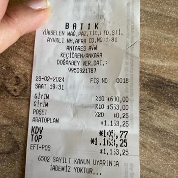 Batik Moda Mağaza Deneyimimde Beklenmedik Tatsızlık