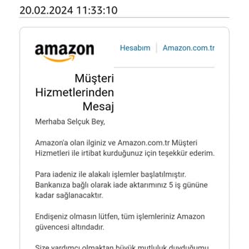Amazon Da 20 Gündür İade Yapamıyorum