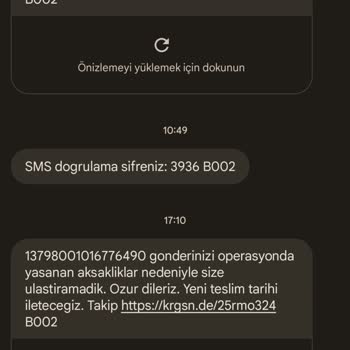 Kargomsende Operasyonel Sebeplerden Teslim Edilemedi