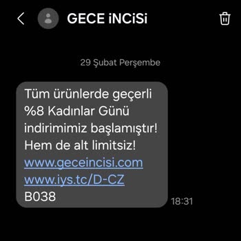 Gece İncisi Spam SMS'ler İstenmeyen Ticari Bildirimler.