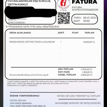 Efsun Dizayn Aksesuar Bahçe Takımı Teslimatı Gecikmesi Ve İletişim