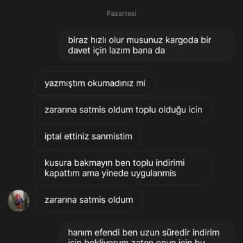 Gardrops İndirim Olduğu İçin İptal Edilen Ürünüm