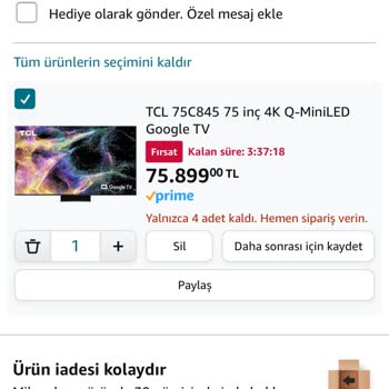 Amazon.com TCL TV Sözde Katalog Hatası
