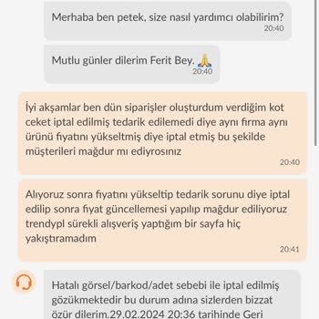 Trendyol Sipariş İptali Ve Fiyat Artışı Şikayeti