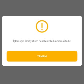 VakıfBank Aktif Yatırım Hesabınız Bulunmamaktadır Hatası