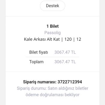Beşiktaş Galatasaray Maç Bileti Seat Pin