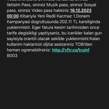 Vodafone Müşteri Temsilcisi Yanlış Tarifeye Geçiş Yaptı