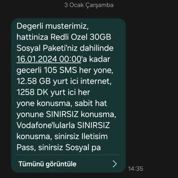 Vodafone Müşteri Temsilcisi Yanlış Tarifeye Geçiş Yaptı