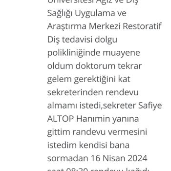 Ondokuz Mayıs Üniversitesi Diş Hekimliği Fakültesi Sekreterler İçin Randevu Oluşturmak Çok Mu Zor?