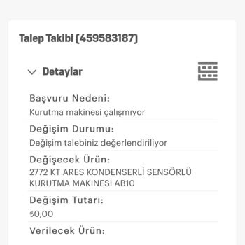 Arçelik Tedarik Edilemeyen Çamaşır Kurutma Makinesi Parçası