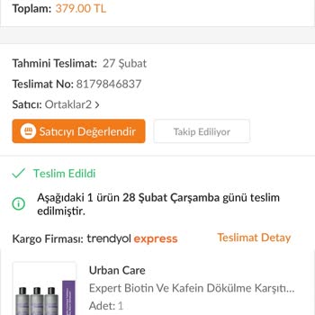 Trendyol Sahte Urban Care Şampuan Aldım