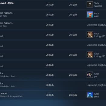 Steam Envanteri İzinsiz Alım/satım