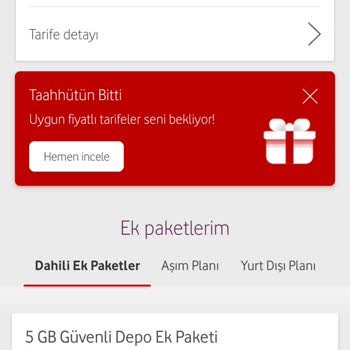 Vodafone Taahhüdüm Bitmesine Rağmen Geçebileceğim Tarife Sunulmuyor