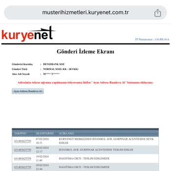 Kuryenet Teslimat Yapmama Problemi