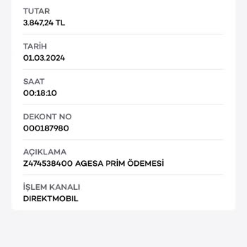 Akbank Agesa Pirim Ödemesi İadesi