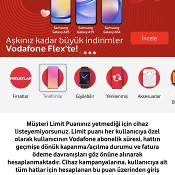 Vodafone Faturaya Ek Cihaz Limiti