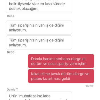 Yemeksepeti Yanlış Sipariş Getirdi