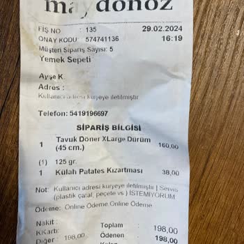 Yemeksepeti Yanlış Sipariş Getirdi
