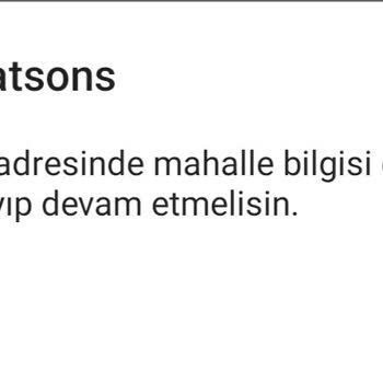 Watsons Mahalle Bilgisi Eksik Diyor