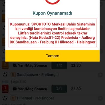 Nesine Kombinasyon Limiti Aştınız Diyor