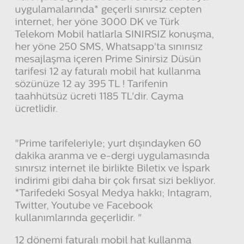 Türk Telekom Tarife Değişikliği Sonrası Yüksek Tarife Fiyatı