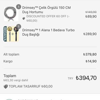 Drimsey.co Drimsey Eksik Ürün Ve Yanıt Vermeme