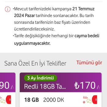Vodafone 5 Ay Önceden Yeni Paket Satmak İstedi