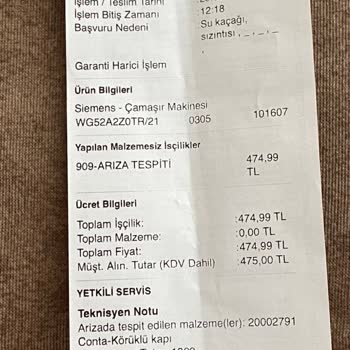 Siemens Çamaşır Makinesi Su Kaçırıyor