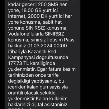 Vodafone Taahhüt Edilen Fatura Bedelinde Habersiz Değişiklik Yapıyor