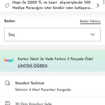 Boyner Ürün Sayfasında Tüketiciyi Yanıltıyor. İade Yaptırmıyor