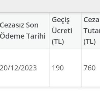 Otoyol A. Ş 648 TL Olan Otoyol Geçiş Ücretinin 6500 TL Olarak Yükseltilmesi