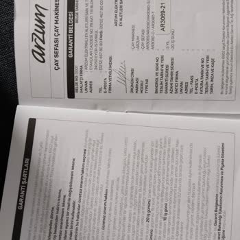 Arzum Çay Makinesi Dolu İken Elde Kırılması Yararlanmaya Sebebiyet Vermesi