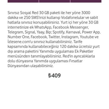 Vodafone Tarife İçeriğini Uygulamıyor