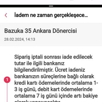 Yemeksepeti Eksik Gelen Ürünün Yapılmayan İadesi