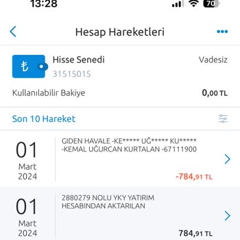 Yapı Kredi Hisse Senedi Hesabı Habersin Alınan Bakım Ücreti