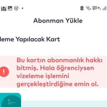 BELBİM (İstanbulkart) Vizeleme İşlemi Yapamıyorum